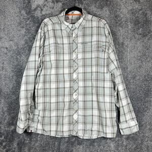 Simms Guide Series Shirt Mens XL Gray White Plaid Fishing Long Sleeve Outdoor